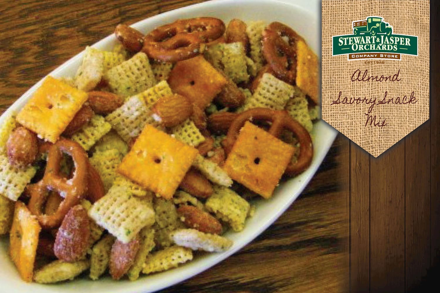 Almond Savory Snack Mix Stewart and Jasper