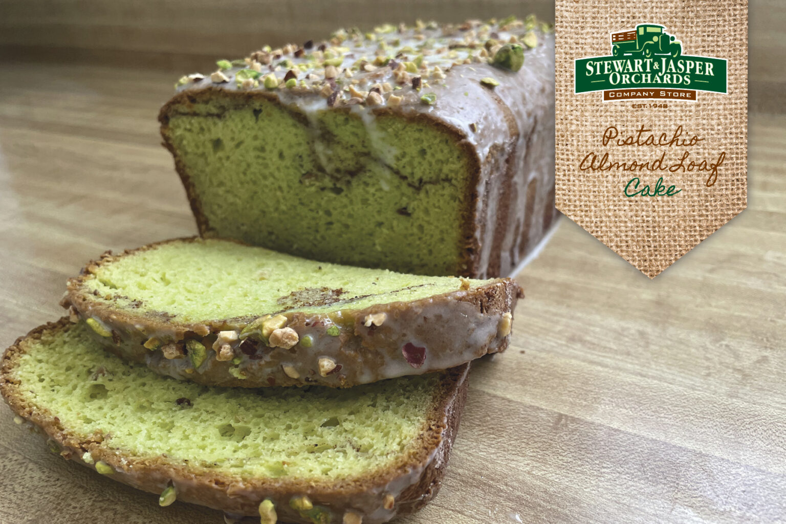 Pistachio Almond Loaf Cake Recipe Stewart and Jasper Orchards